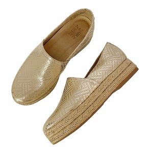 Naturalizer Platform Espadrilles Gold & Tan Leather Thea 3 Women’s Size 8.5 NWOT
